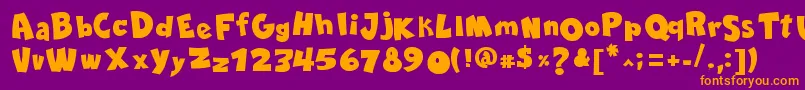 ComicaBdBold Font – Orange Fonts on Purple Background