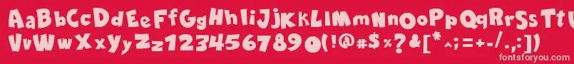 ComicaBdBold Font – Pink Fonts on Red Background