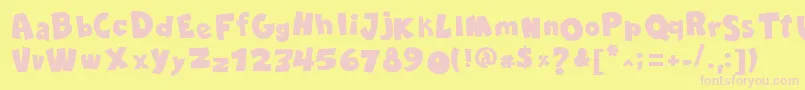 ComicaBdBold Font – Pink Fonts on Yellow Background