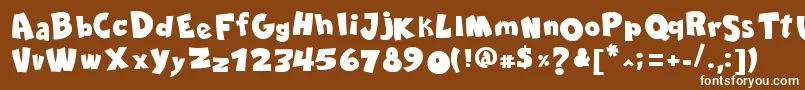 Lisätietoja ComicaBdBold-fontista ComicaBdBold-fontti – valkoiset fontit ruskealla taustalla