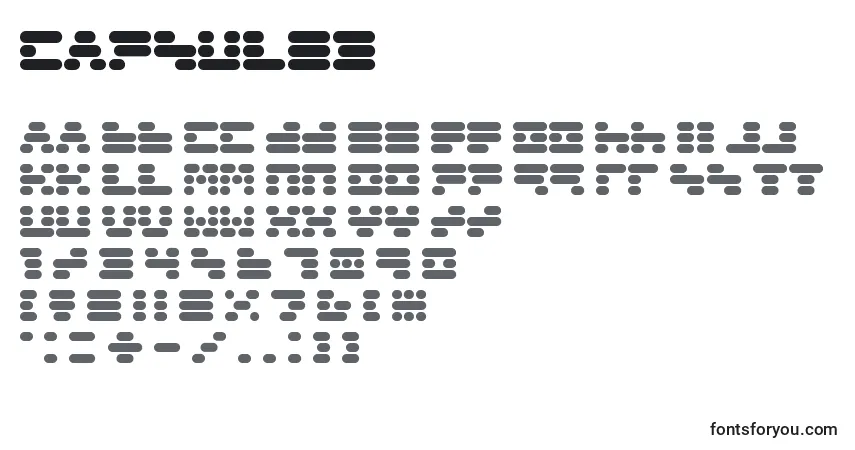 A fonte Capsule3 – alfabeto, números, caracteres especiais