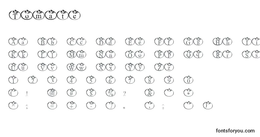 Шрифт Tomate – алфавит, цифры, специальные символы