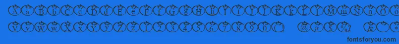 フォントTomate – 黒い文字の青い背景