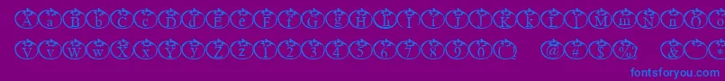 Tomate Font – Blue Fonts on Purple Background