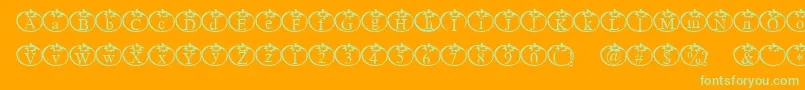 Tomate Font – Green Fonts on Orange Background
