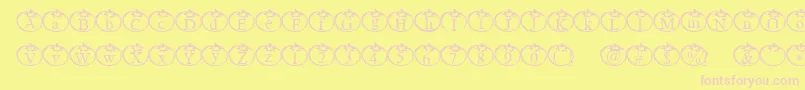 Tomate-fontti – vaaleanpunaiset fontit keltaisella taustalla