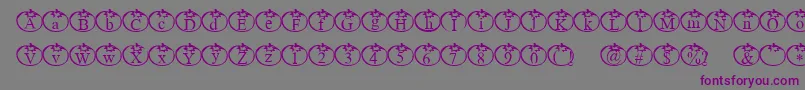 フォントTomate – 紫色のフォント、灰色の背景