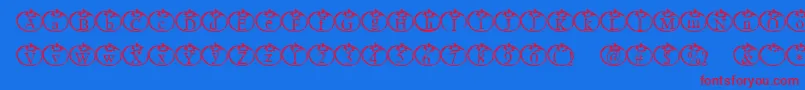 フォントTomate – 赤い文字の青い背景