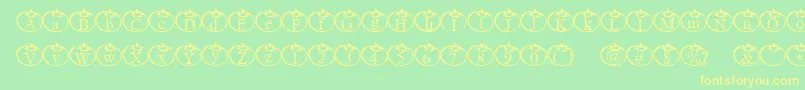 Tomate Font – Yellow Fonts on Green Background