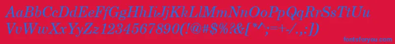 CenturyschteeItalic Font – Blue Fonts on Red Background