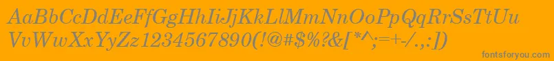 フォントCenturyschteeItalic – オレンジの背景に灰色の文字