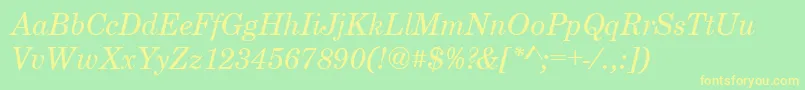 Шрифт CenturyschteeItalic – жёлтые шрифты на зелёном фоне