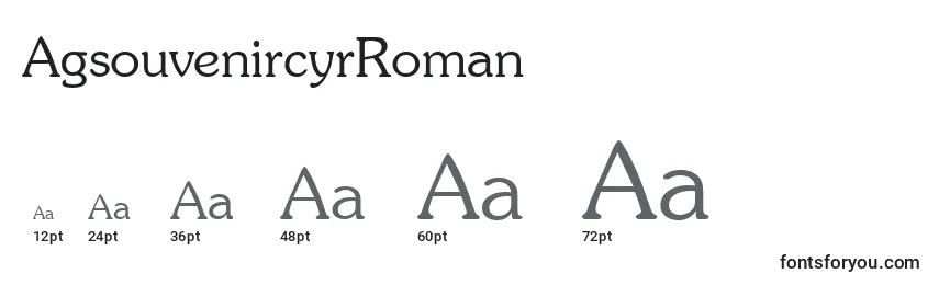 Размеры шрифта AgsouvenircyrRoman