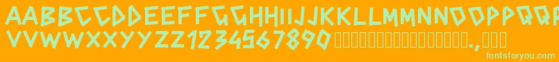 Pwcinderblox Font – Green Fonts on Orange Background