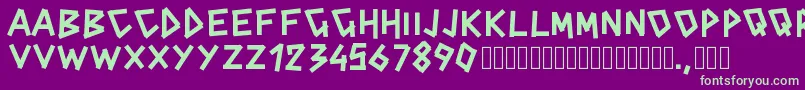 Pwcinderblox Font – Green Fonts on Purple Background