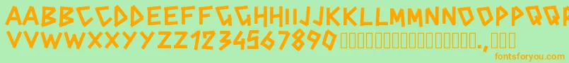 Pwcinderblox Font – Orange Fonts on Green Background