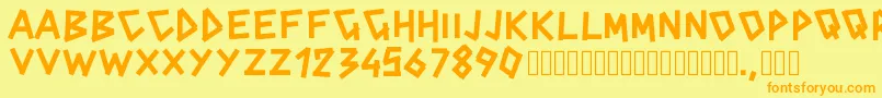 Pwcinderblox Font – Orange Fonts on Yellow Background