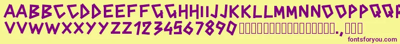 Pwcinderblox Font – Purple Fonts on Yellow Background