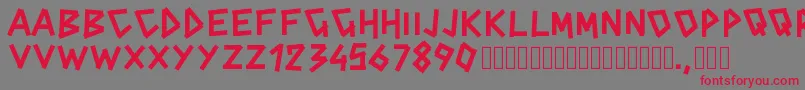 Pwcinderblox Font – Red Fonts on Gray Background