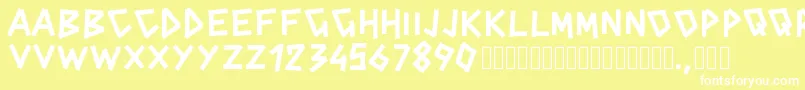 Pwcinderblox Font – White Fonts on Yellow Background