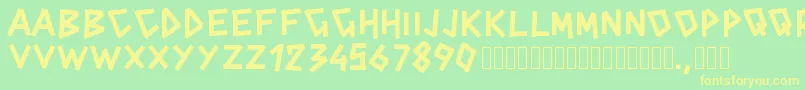 Pwcinderblox Font – Yellow Fonts on Green Background