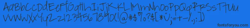 DjbABitOfFlaire Font – Black Fonts on Blue Background