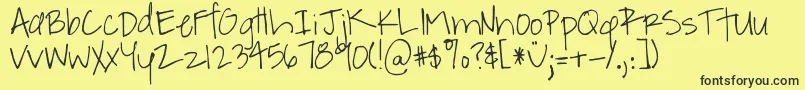DjbABitOfFlaire Font – Black Fonts on Yellow Background