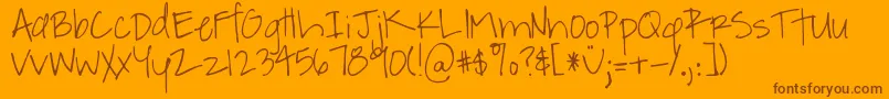 フォントDjbABitOfFlaire – オレンジの背景に茶色のフォント