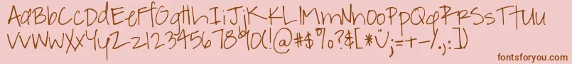 DjbABitOfFlaire Font – Brown Fonts on Pink Background