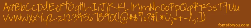 DjbABitOfFlaire Font – Orange Fonts on Brown Background