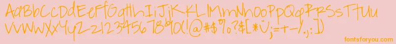 More about DjbABitOfFlaire Font DjbABitOfFlaire Font – Orange Fonts on Pink Background