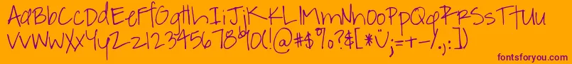 DjbABitOfFlaire Font – Purple Fonts on Orange Background