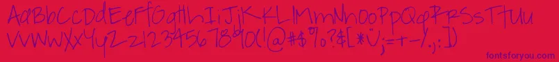 DjbABitOfFlaire Font – Purple Fonts on Red Background