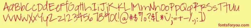 DjbABitOfFlaire Font – Red Fonts on Yellow Background