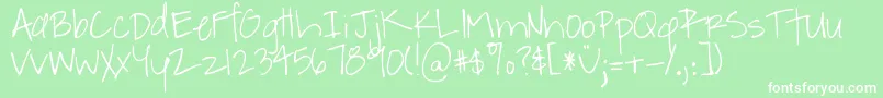 フォントDjbABitOfFlaire – 緑の背景に白い文字