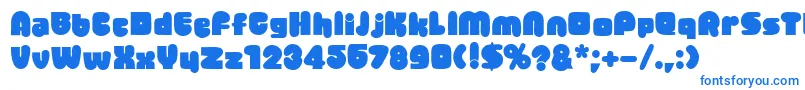 Jellybean-Schriftart – Blaue Schriften auf weißem Hintergrund