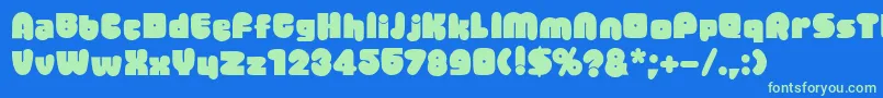 Jellybean Font – Green Fonts on Blue Background