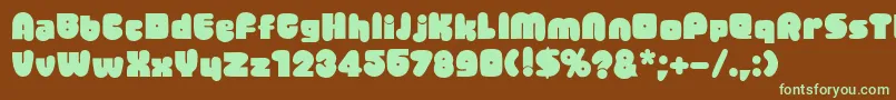 Jellybean-fontti – vihreät fontit ruskealla taustalla