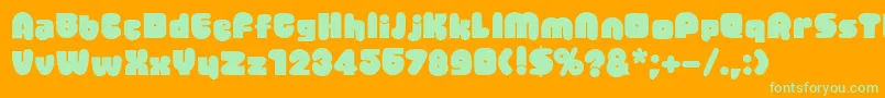 Jellybean Font – Green Fonts on Orange Background