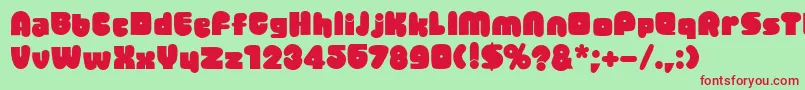Jellybean-fontti – punaiset fontit vihreällä taustalla