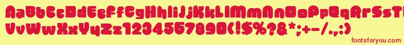 Jellybean-fontti – punaiset fontit keltaisella taustalla