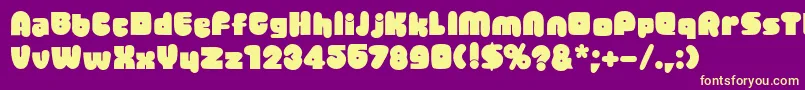 Jellybean Font – Yellow Fonts on Purple Background