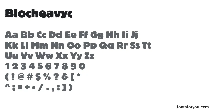 Fuente Blocheavyc - alfabeto, números, caracteres especiales