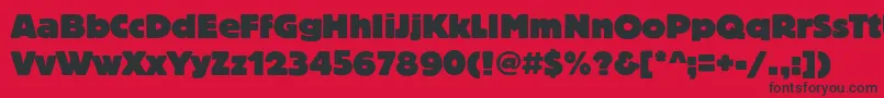 フォントBlocheavyc – 赤い背景に黒い文字