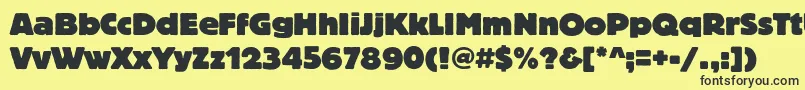 Blocheavyc Font – Black Fonts on Yellow Background