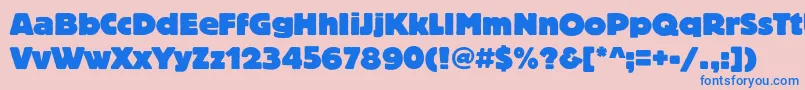Blocheavyc Font – Blue Fonts on Pink Background