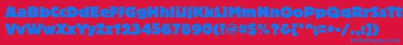 Blocheavyc Font – Blue Fonts on Red Background