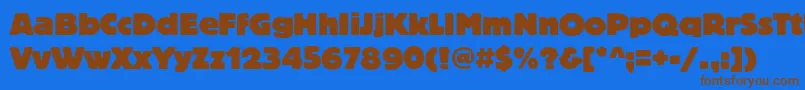 Blocheavyc Font – Brown Fonts on Blue Background