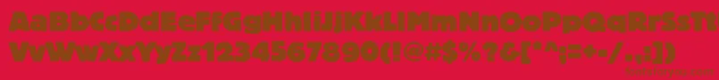 Blocheavyc Font – Brown Fonts on Red Background