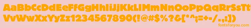 Blocheavyc Font – Orange Fonts on Pink Background